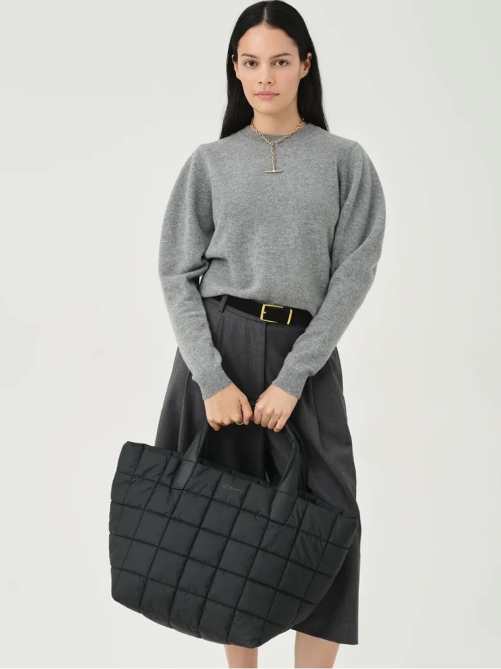 SET!! NEW VEE COLLECTIVE MED PORTER TOTE & PORTER VANITY MATT BLACK - Picture 4 of 11